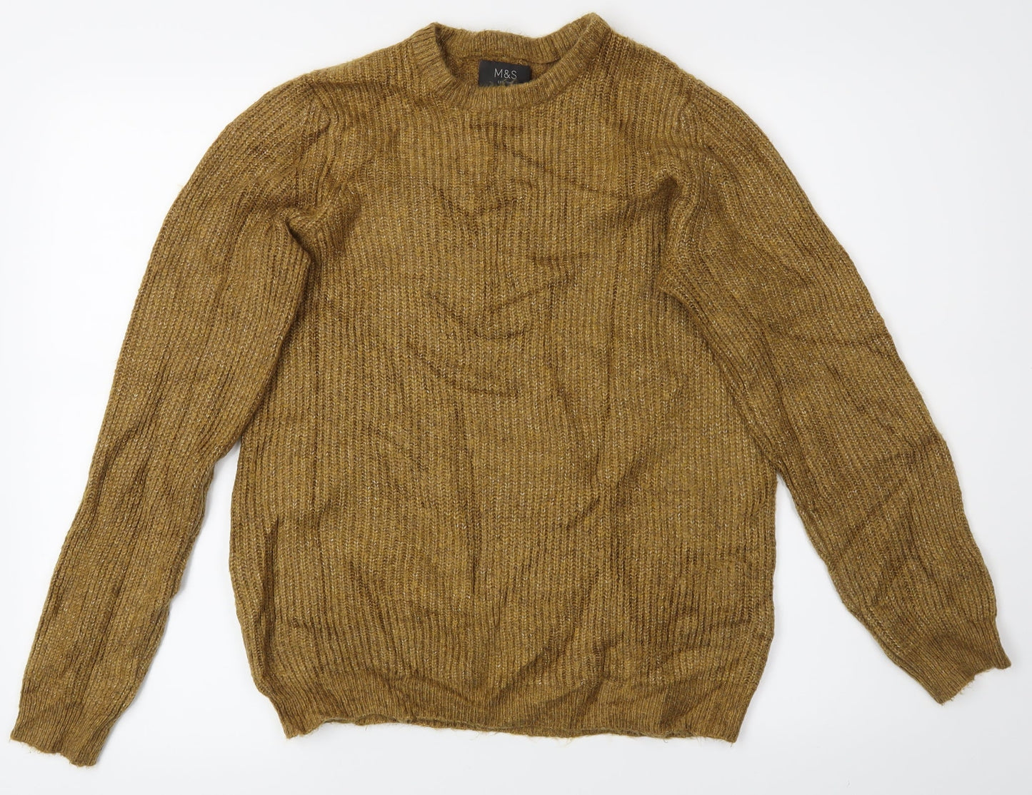 M&S Womens Gold   Pullover Jumper Size S