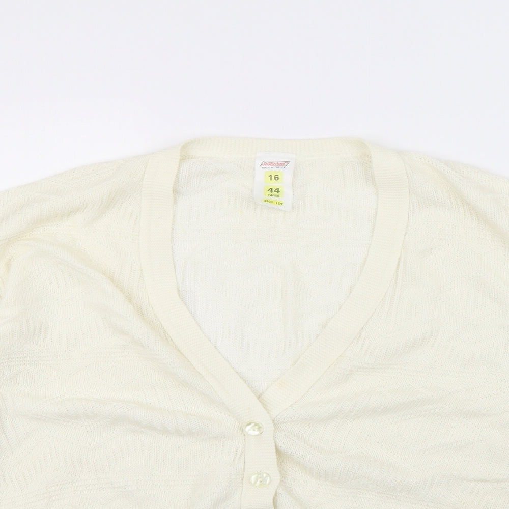 St Michael Womens Ivory   Cardigan Jumper Size 16
