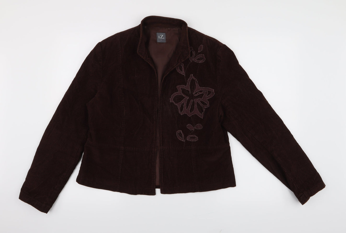 iz Womens Brown Floral  Jacket  Size L