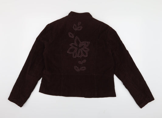 iz Womens Brown Floral  Jacket  Size L