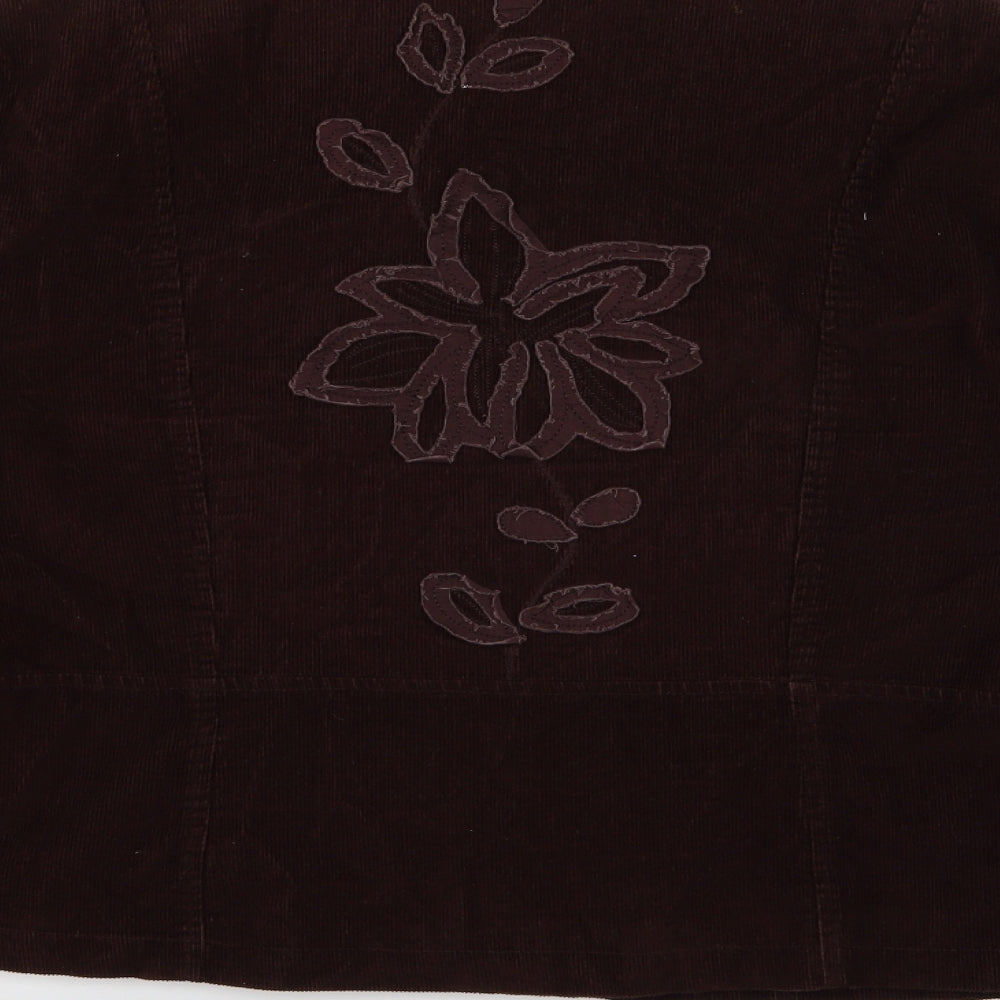 iz Womens Brown Floral  Jacket  Size L