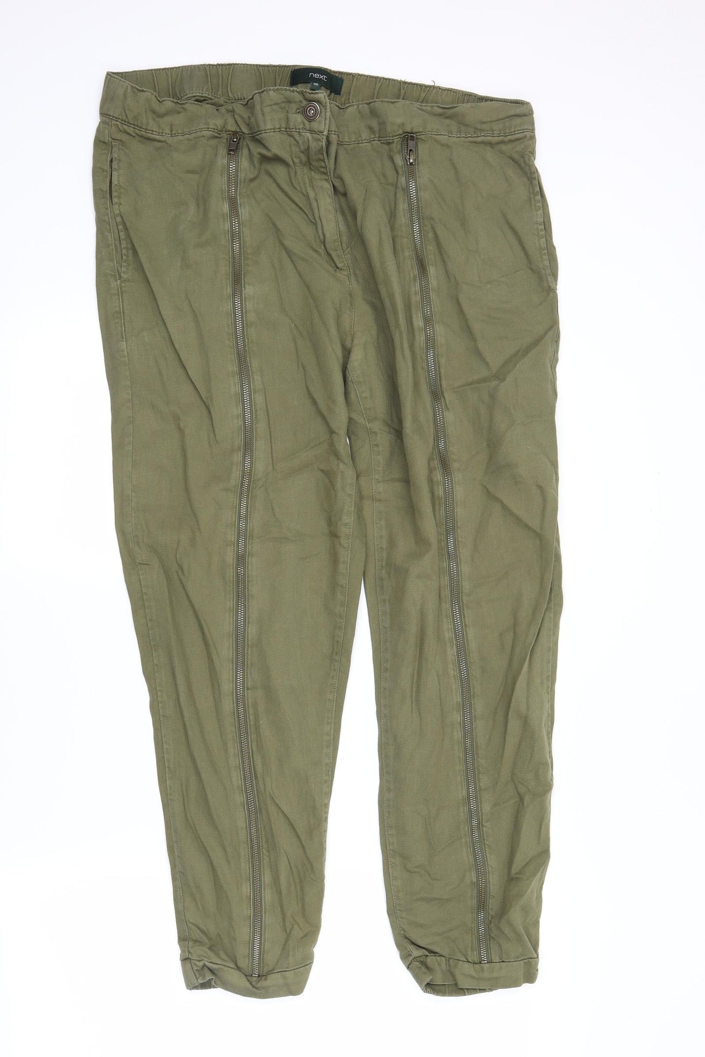 NEXT Womens Green   Chino Trousers Size 18 L27 in