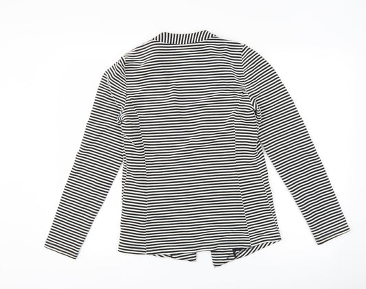 Papaya Womens Black Striped  Jacket Blazer Size 10