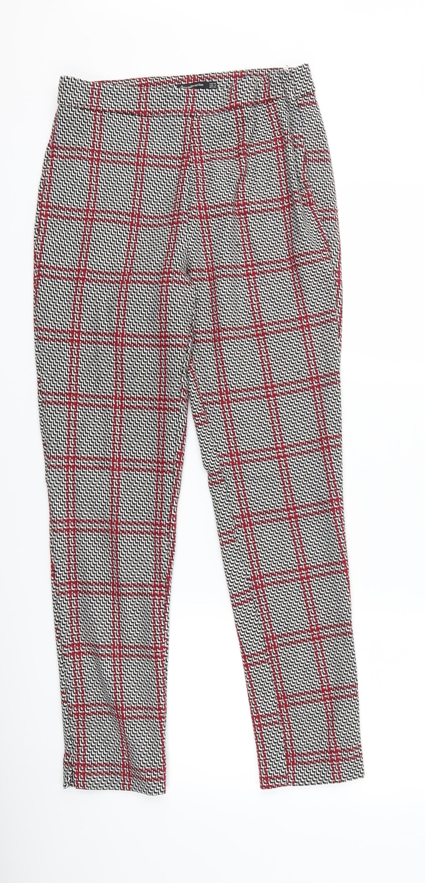 Stradivarius Womens Black Geometric  Trousers  Size 10 L26 in