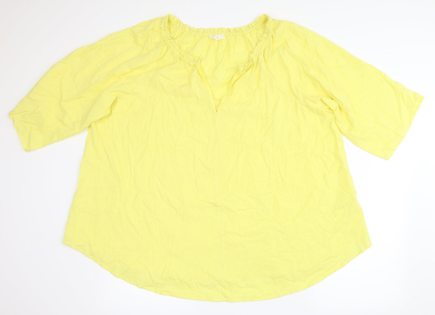 flint & moss Womens Yellow   Basic Blouse Size 2XL