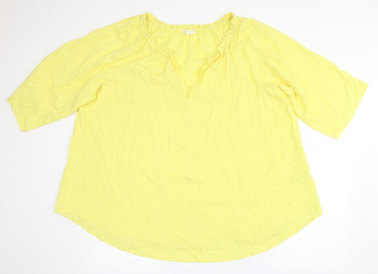 flint & moss Womens Yellow   Basic Blouse Size 2XL