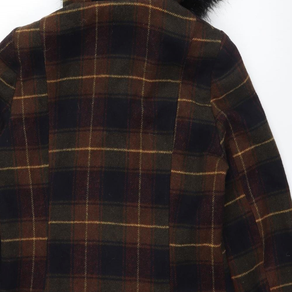 George` Womens Multicoloured Check  Overcoat Coat