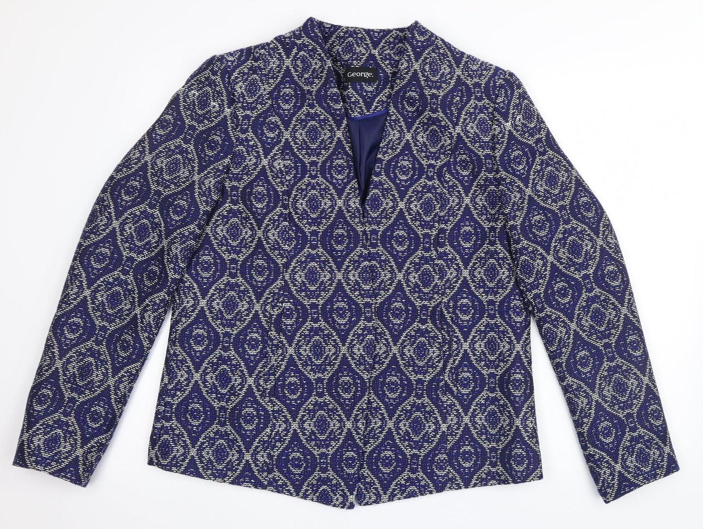 George` Womens Blue Geometric  Jacket  Size 14
