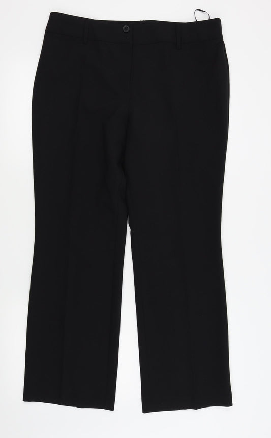 Papaya Womens Black   Trousers  Size 14 L26 in