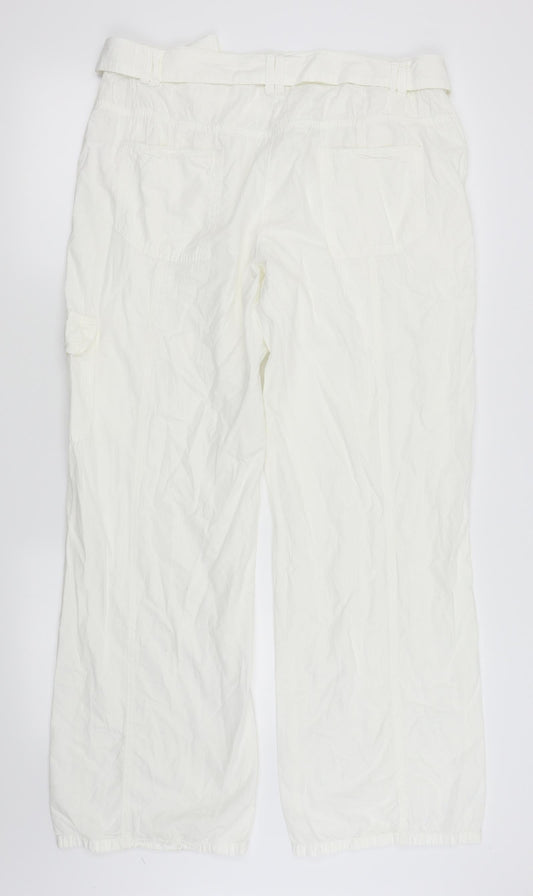 Simply Be Womens White   Trousers  Size 14 L26 in