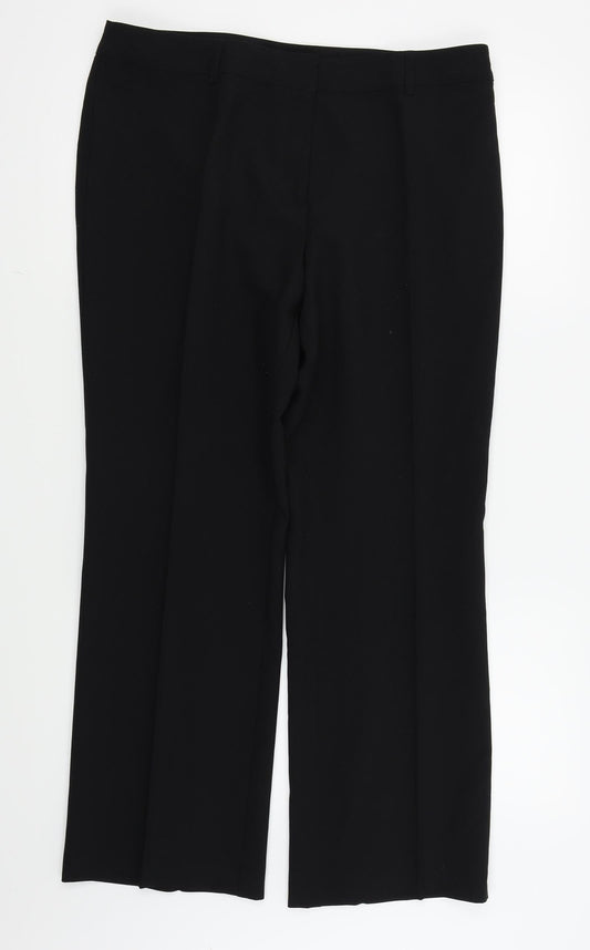 Papaya Womens Black   Trousers  Size 14 L26 in