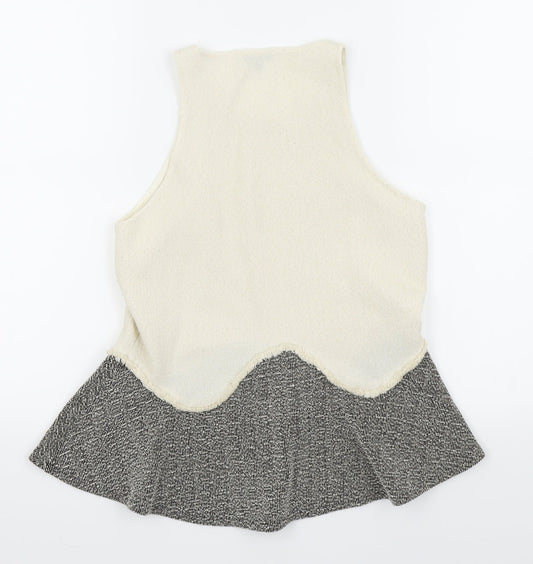River Island Womens White Houndstooth  Basic Tank Size 10