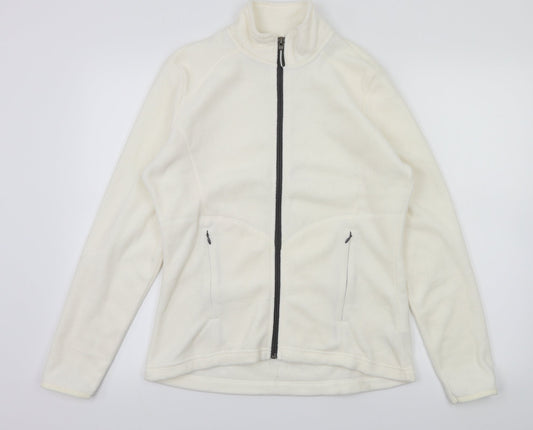 m&s Womens Ivory   Full Zip Jumper Size 10