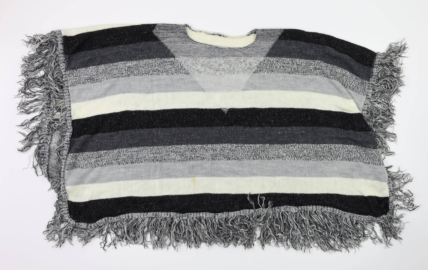 Preworn Womens Grey Striped   Shawl/Wrap