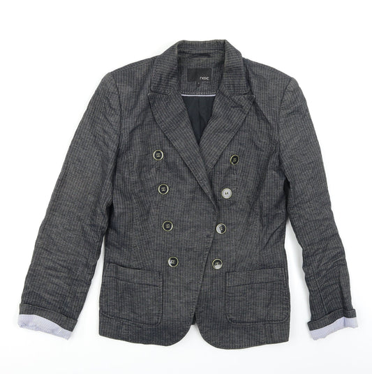 NEXT Womens Grey Striped  Jacket Blazer Size 12