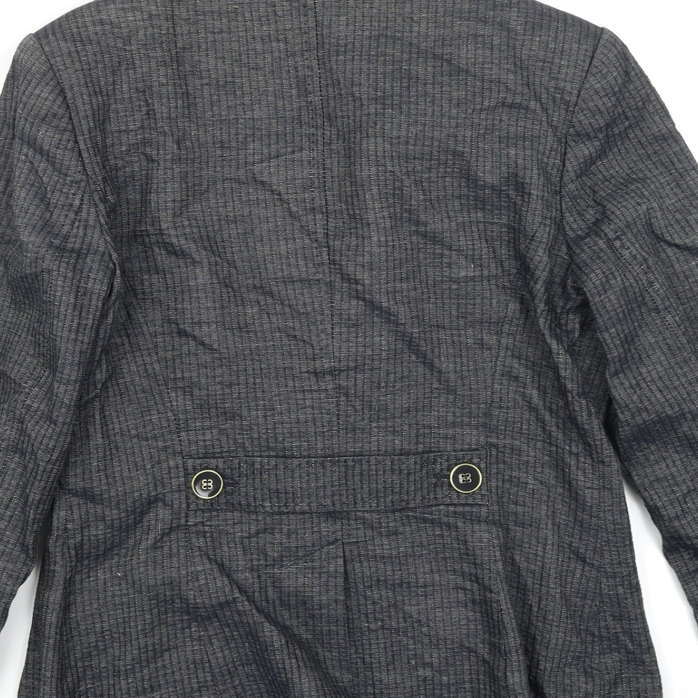 NEXT Womens Grey Striped  Jacket Blazer Size 12