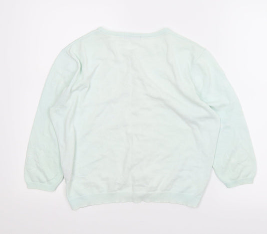 Paraphrase Girls Green Floral  Cardigan Jumper Size L
