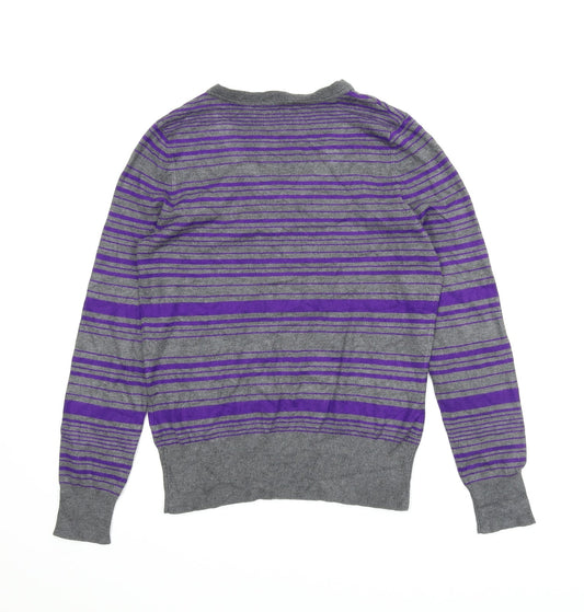 Preworn Mens Purple Striped  Pullover Jumper Size S