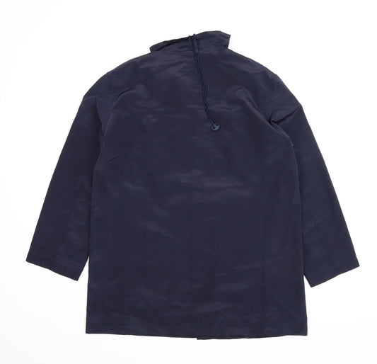 Essentials Womens Blue   Rain Coat Coat Size 16