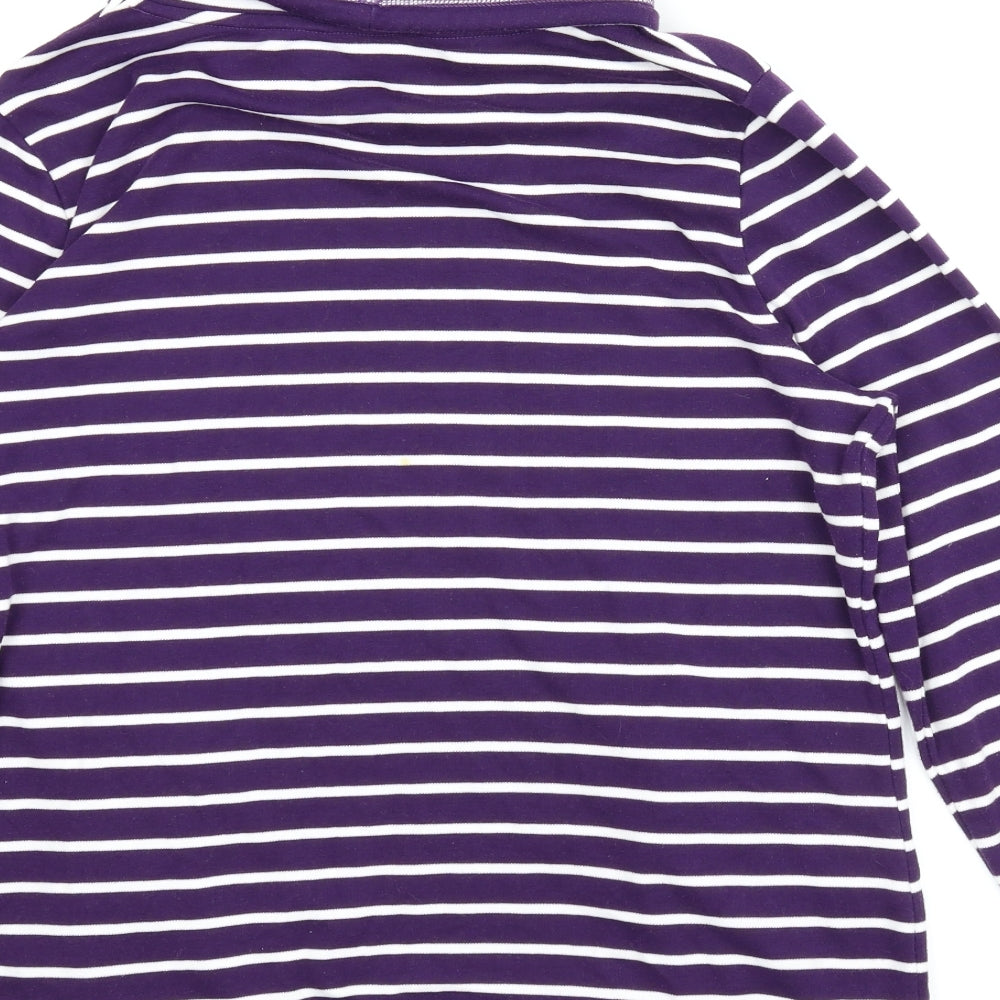 BM Womens Purple Striped  Pullover Jumper Size M