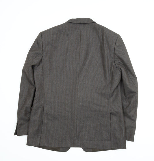 Greenwoods Mens Brown Striped  Jacket Suit Jacket Size 44