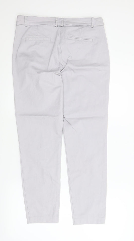 Wallis Womens Grey   Chino Trousers Size 12 L26 in