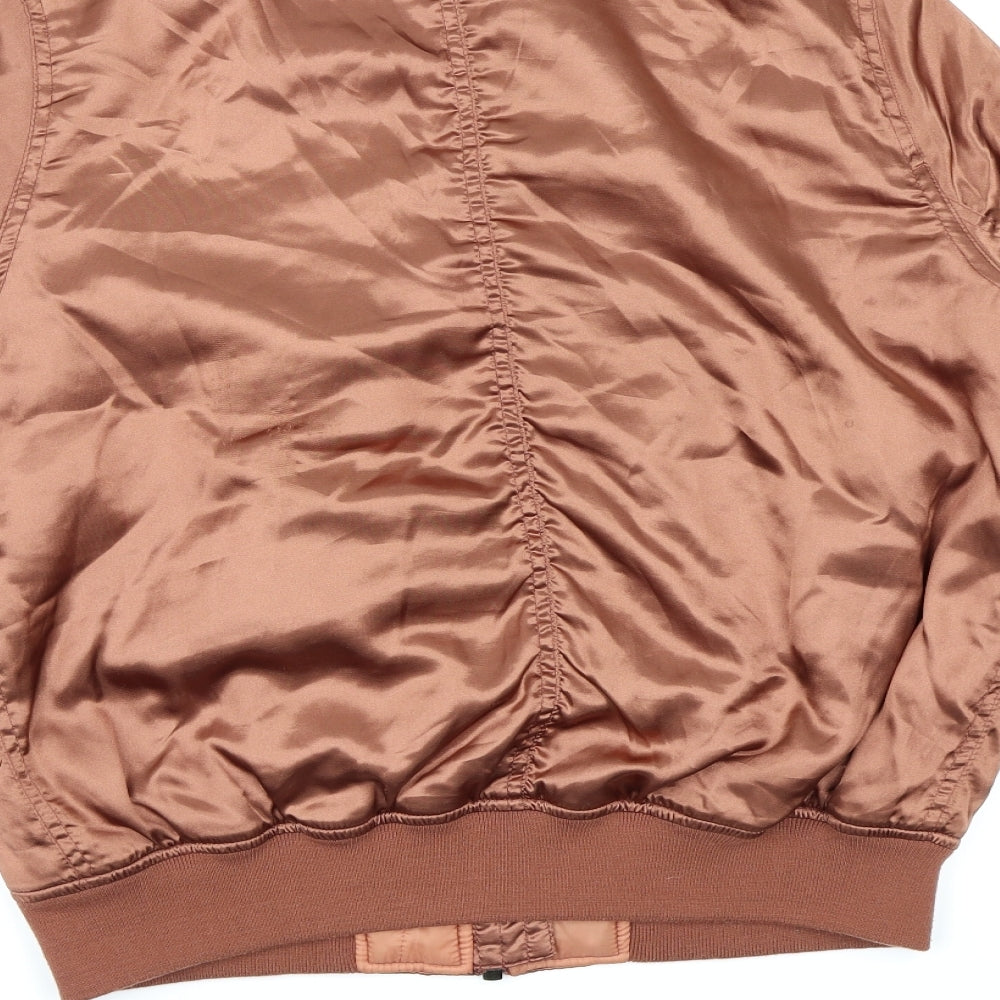 Topshop Womens Brown  Satin Jacket  Size 12