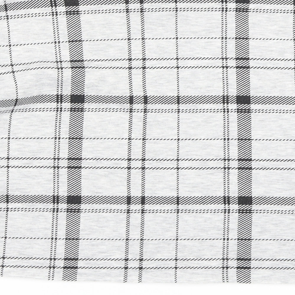 Primark Womens Grey Check Jersey Pullover Sweatshirt Size 6