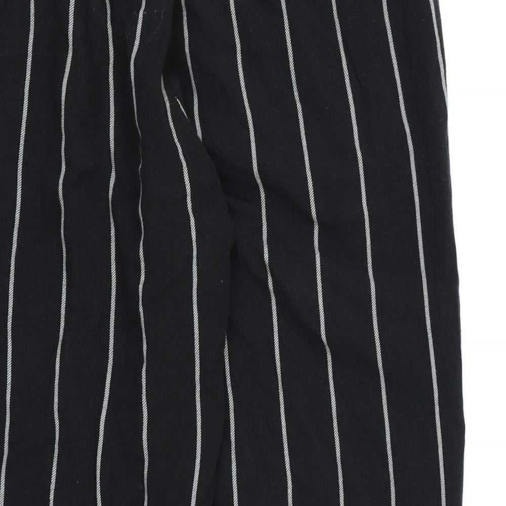 PRETTYLITTLETHING Womens Black Striped  Harem Trousers Size 10 L21 in