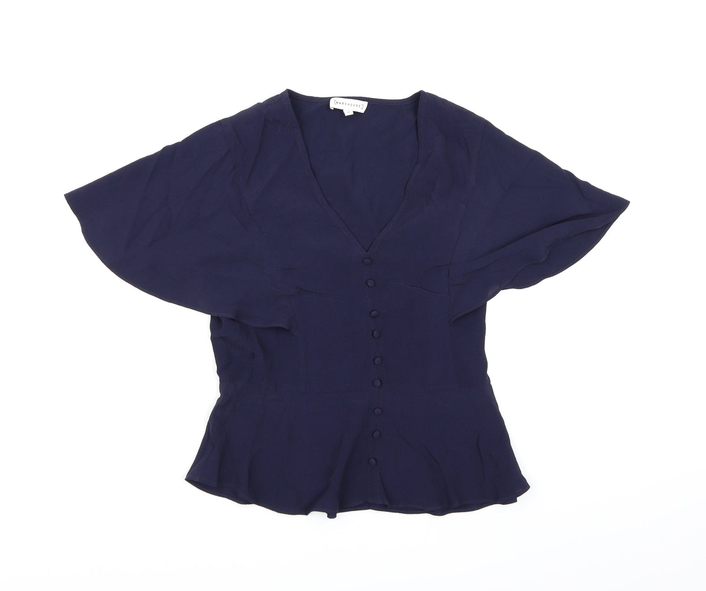 Warehouse Womens Blue  Chiffon Basic Blouse Size 10