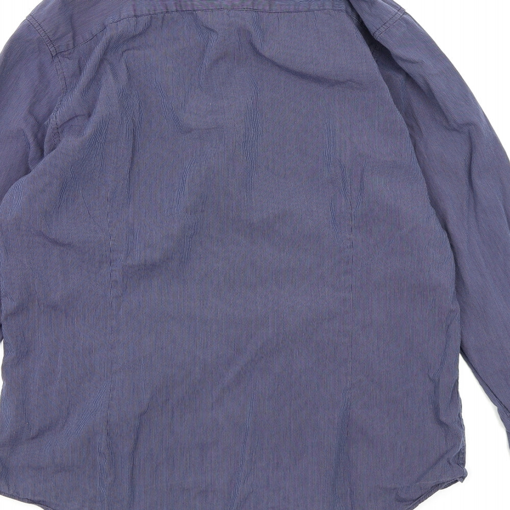 Burton London  Mens Blue Striped   Button-Up Size M