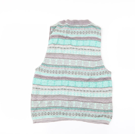 Salt Water Womens Green Geometric Knit Cardigan Jumper Size S  - Christmas