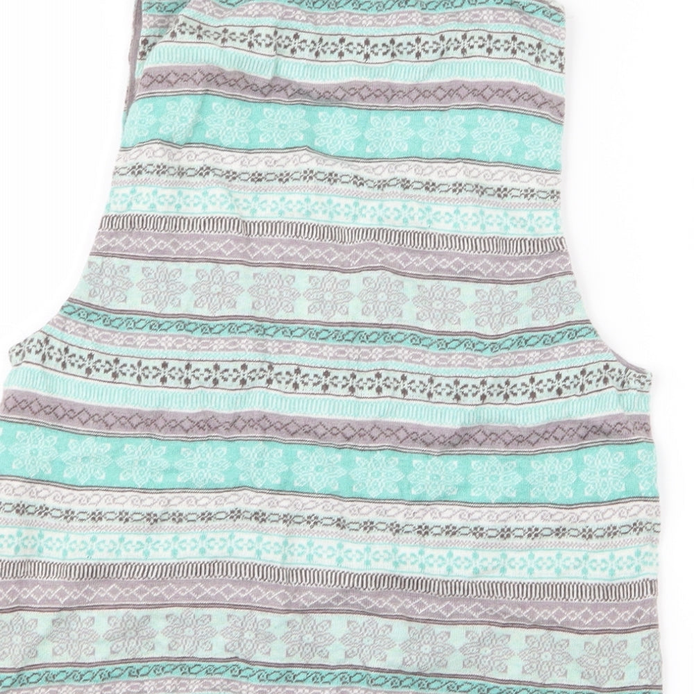 Salt Water Womens Green Geometric Knit Cardigan Jumper Size S  - Christmas