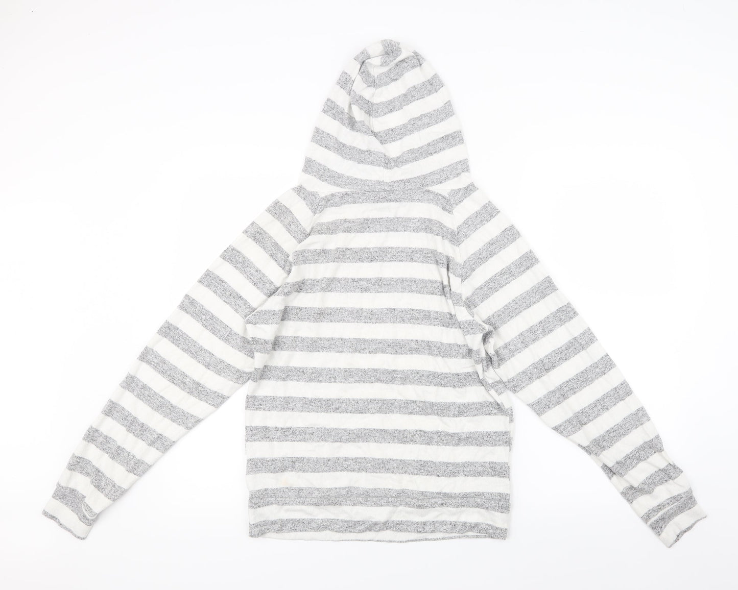 Love to Lounge Womens Grey Striped  Pullover Hoodie Size 4