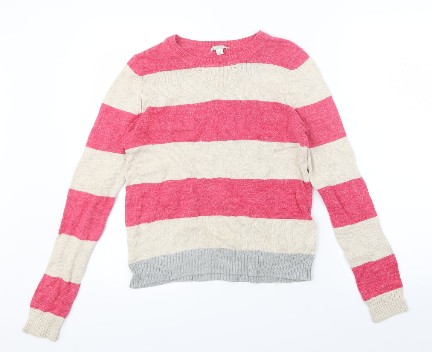 Gap Womens Pink Striped Knit Pullover Jumper Size S