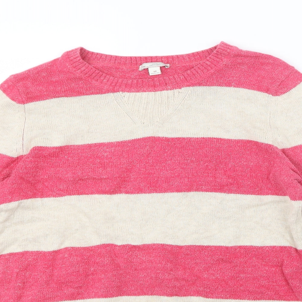 Gap Womens Pink Striped Knit Pullover Jumper Size S