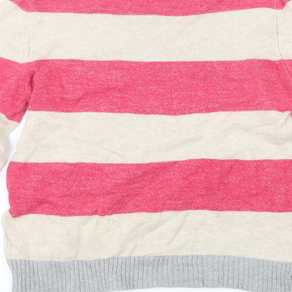Gap Womens Pink Striped Knit Pullover Jumper Size S