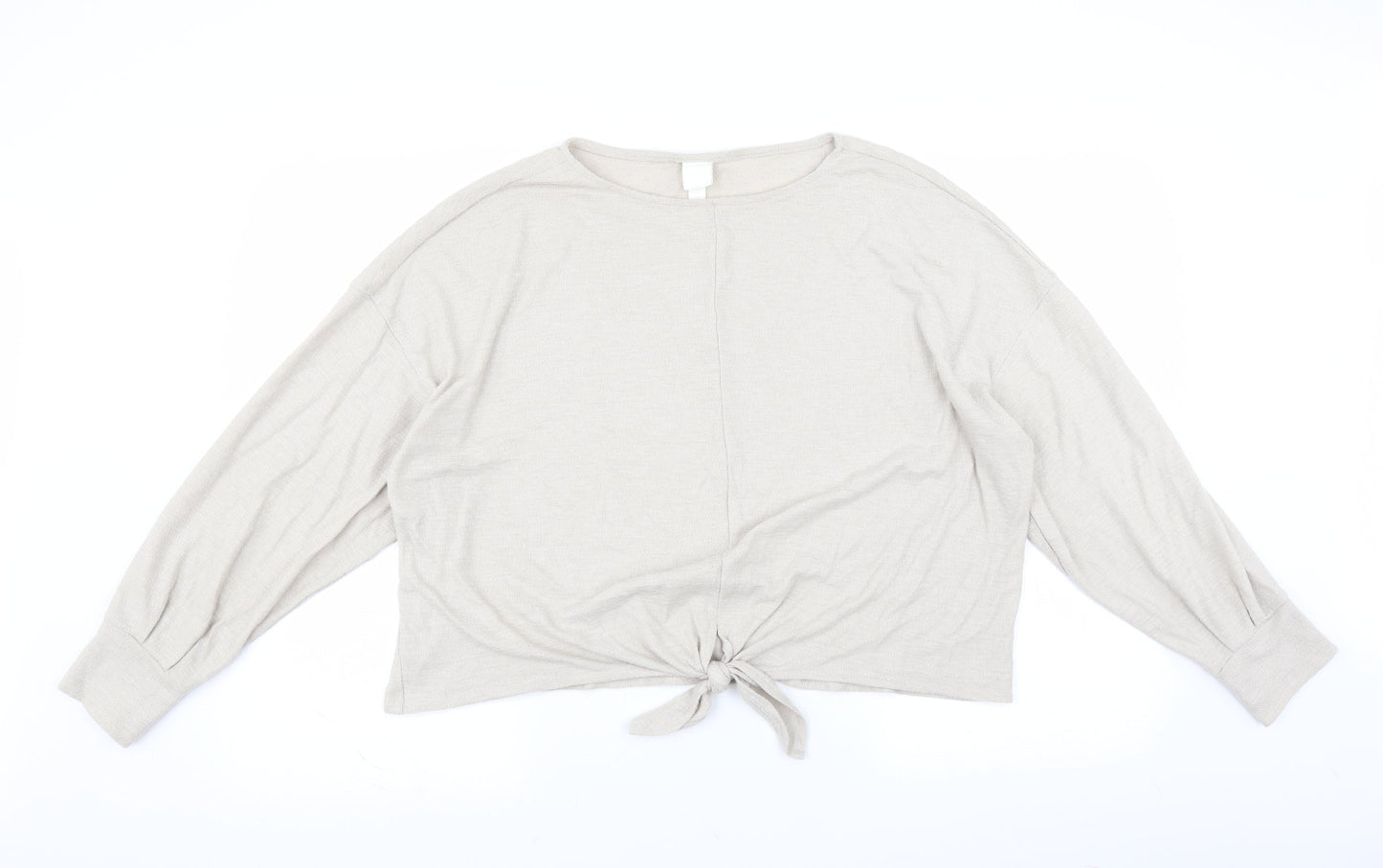 H&M Womens Beige   Pullover Jumper Size L  - Tie front