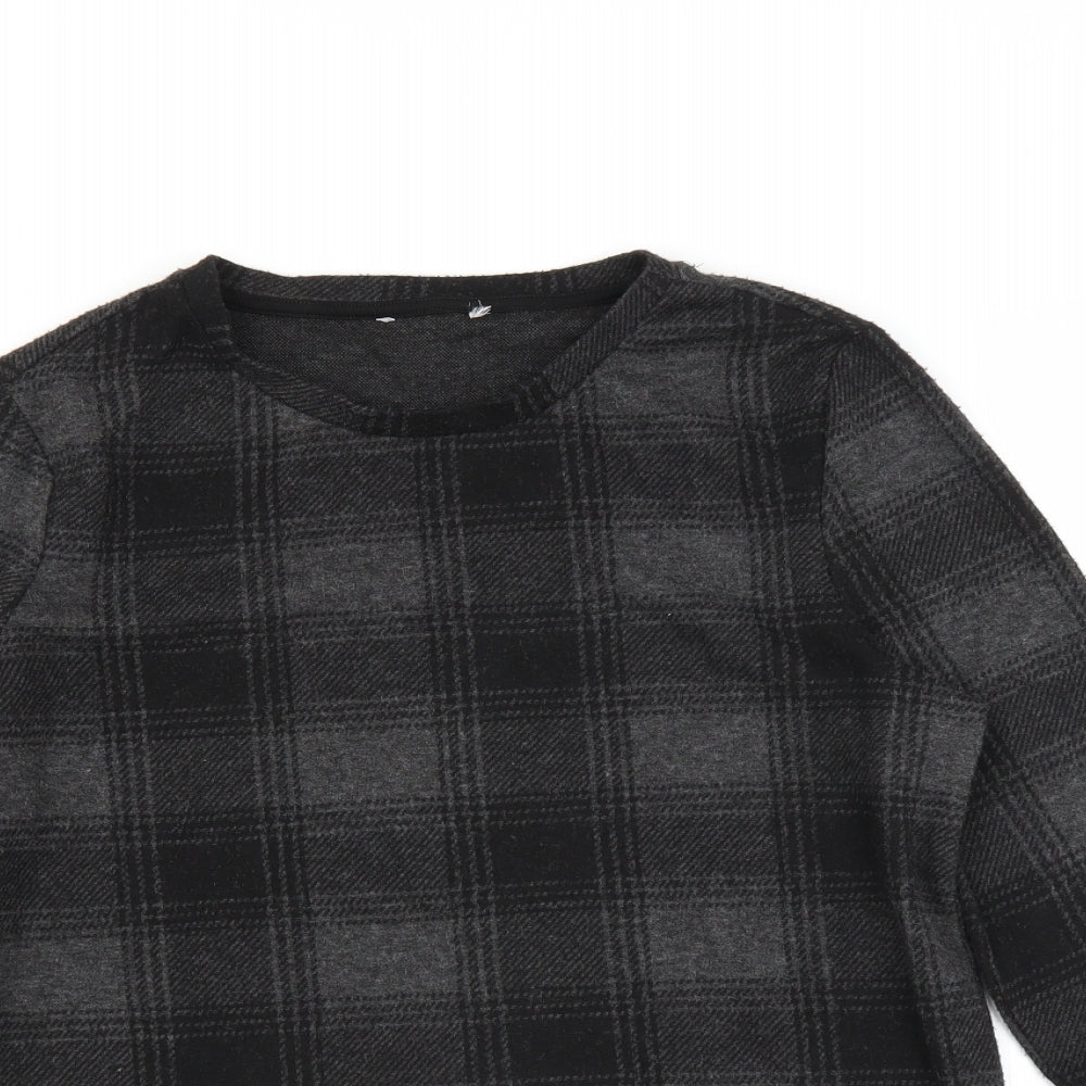 Sainsburys Womens Grey Check  Pullover Jumper Size 10