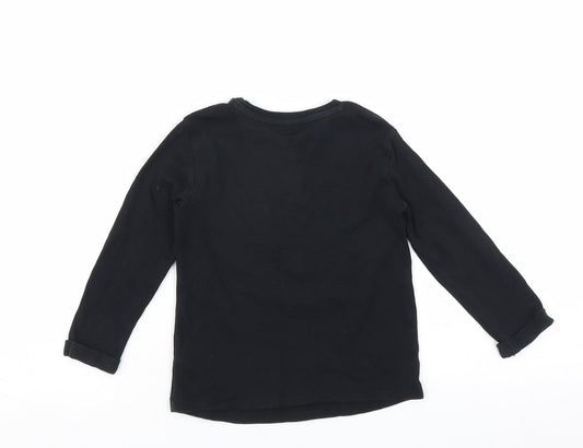 George Girls Black   Basic T-Shirt Size 18-24 Months  - unicorn rainbow