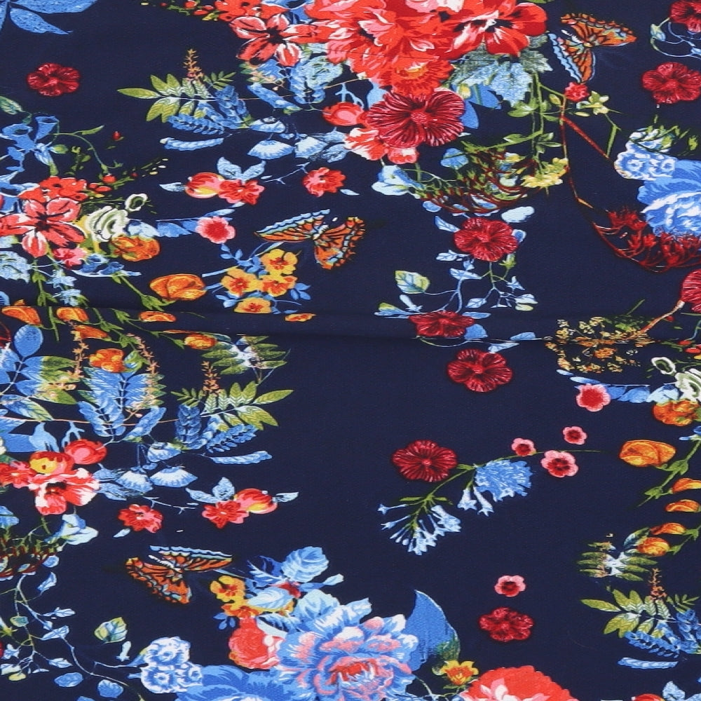 Marks and Spencer Womens Blue Floral  Basic Blouse Size 12