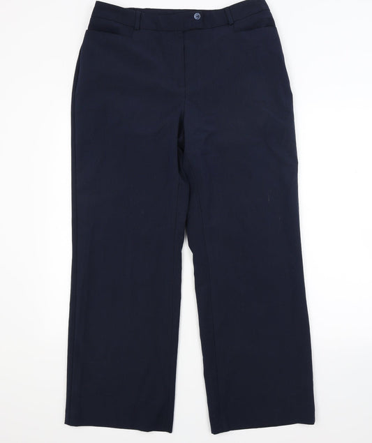 Slimma Womens Blue   Trousers  Size 14 L28 in