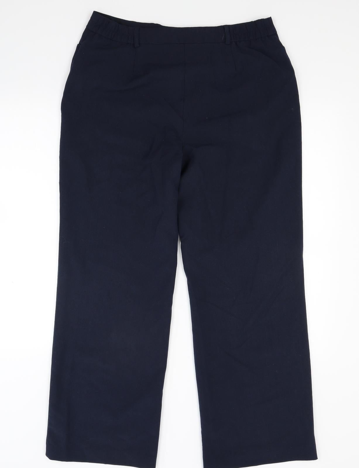 Slimma Womens Blue   Trousers  Size 14 L28 in
