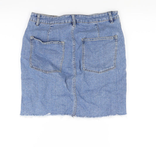 New Look Womens Blue  Denim A-Line Skirt Size 12