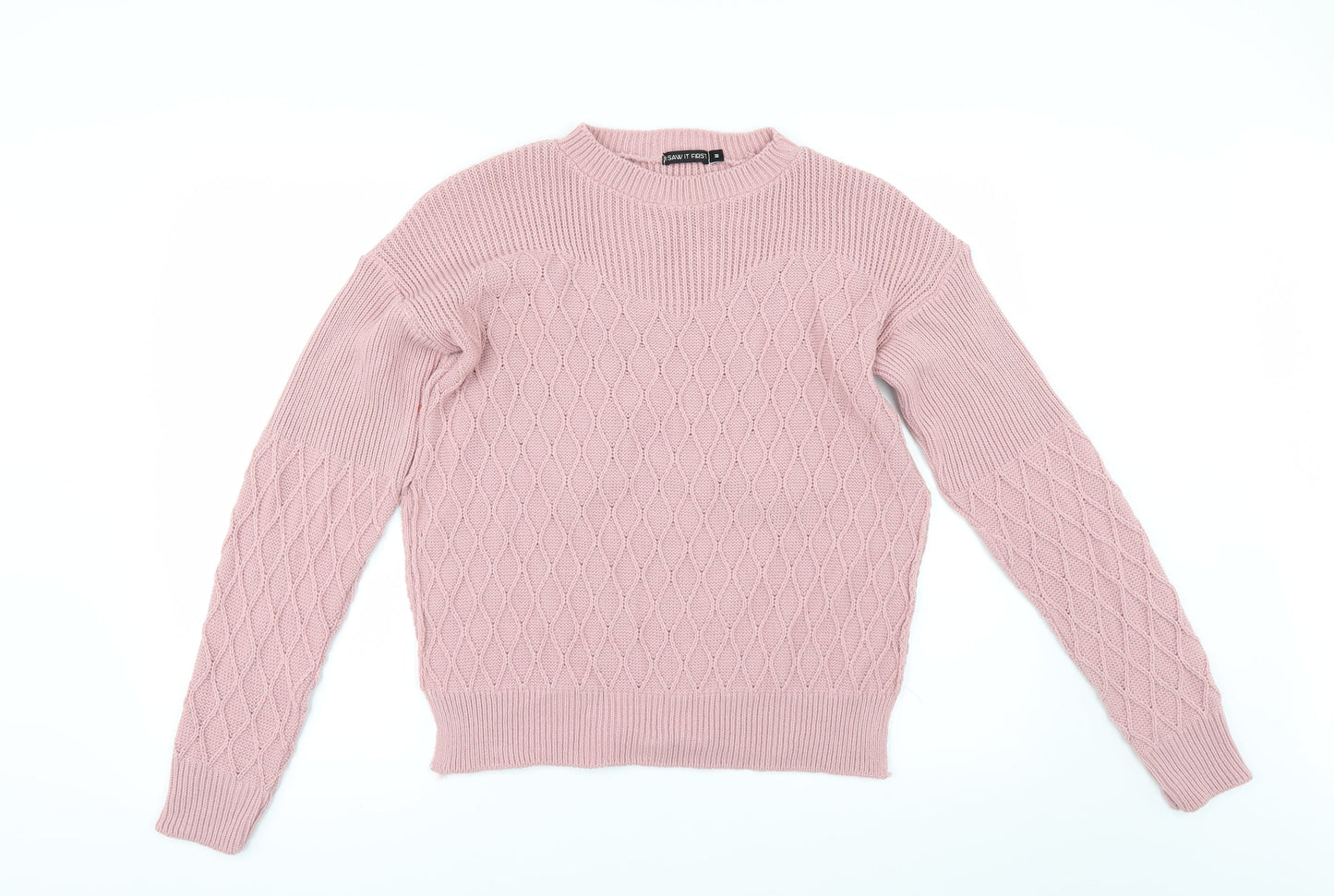 I SAW IT FIRST Womens Pink   Pullover Jumper Size M  - side slit