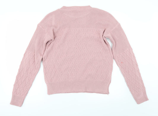 I SAW IT FIRST Womens Pink   Pullover Jumper Size M  - side slit