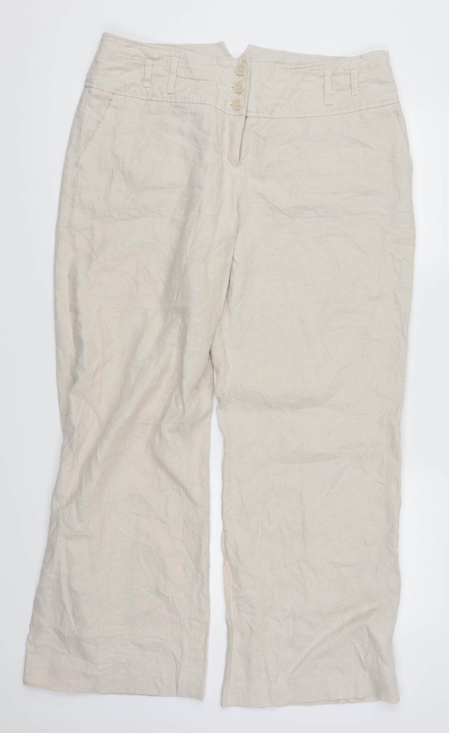 NEXT Womens Beige   Trousers  Size 16 L29.5 in