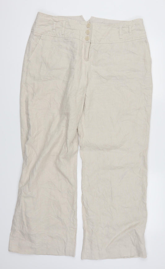 NEXT Womens Beige   Trousers  Size 16 L29.5 in