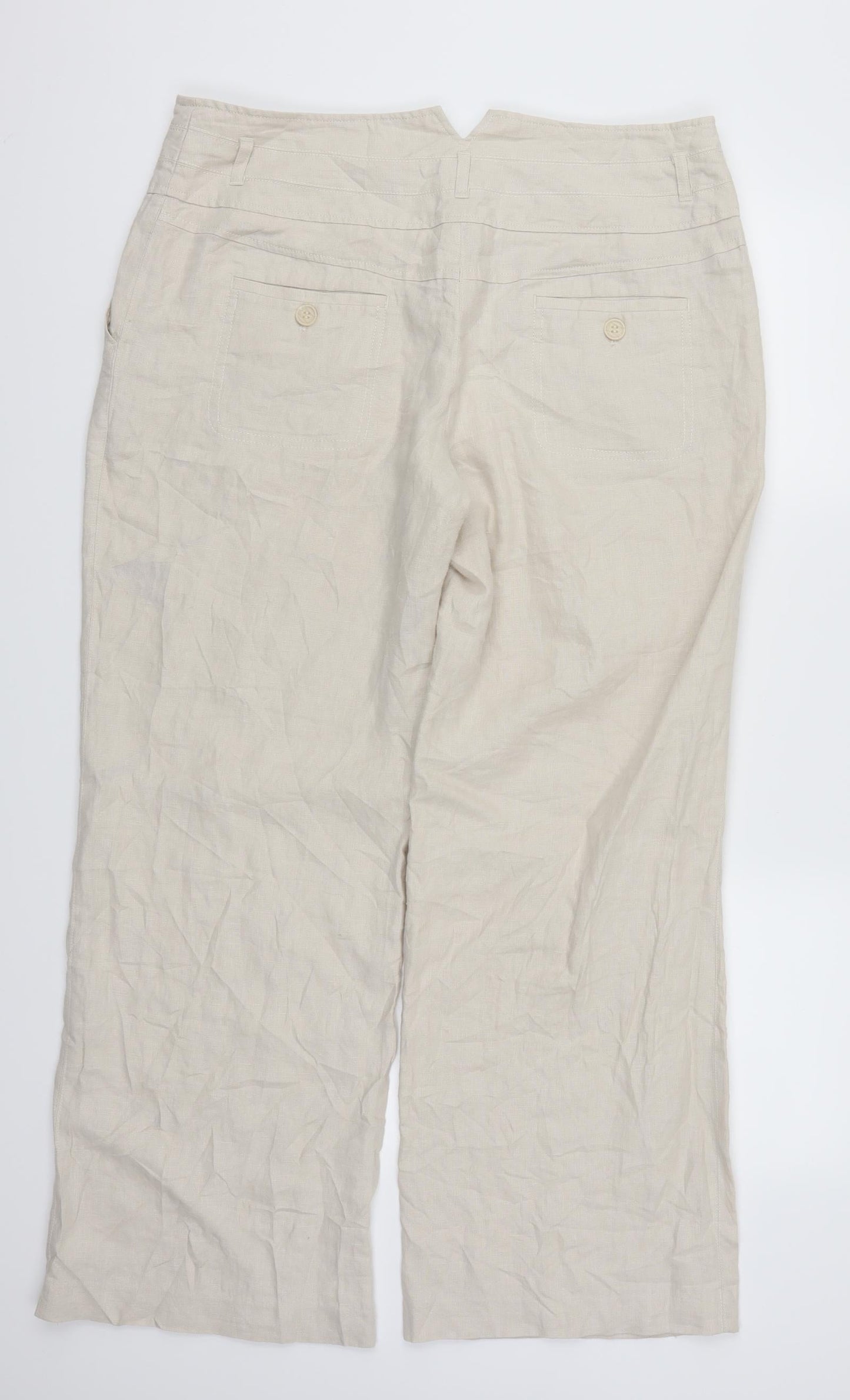 NEXT Womens Beige   Trousers  Size 16 L29.5 in