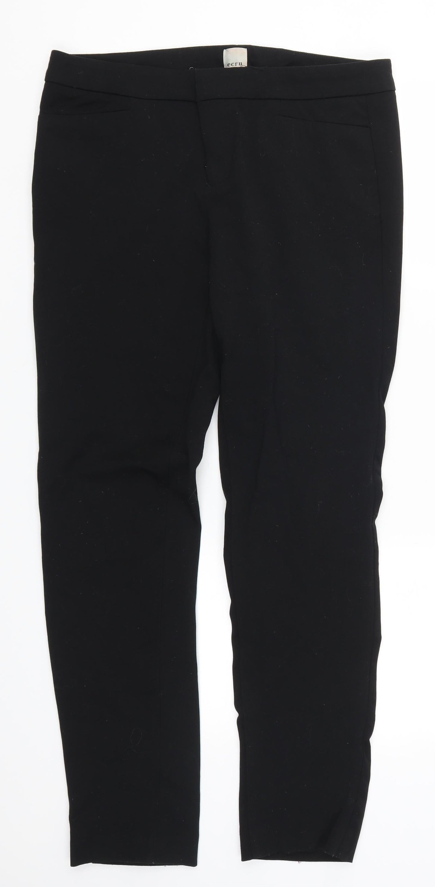 Ectu Womens Black   Trousers  Size 12 L28 in